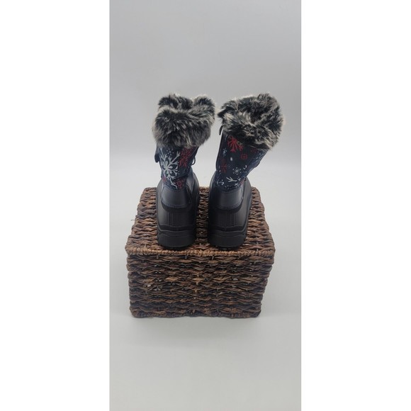 Dream kids SZ 4 Pairs Unisex Navy Black Lined Waterproof Snow Boots. - Picture 3 of 7